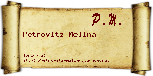 Petrovitz Melina névjegykártya